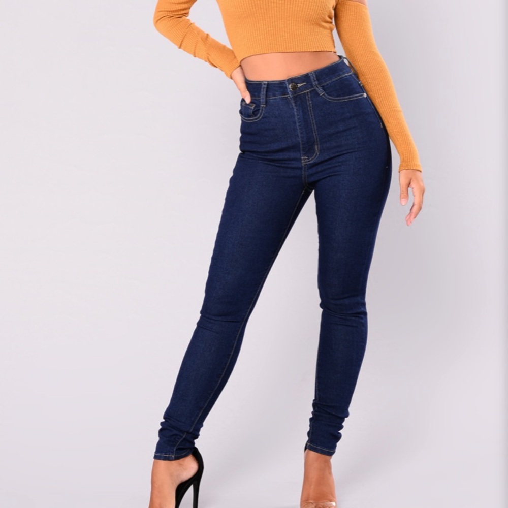 Fashion Nova Latina Skinny Jeans - Dark Denim